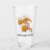 Pop Art Cheers Beers Beste Dag Ooit Glas (Voorkant)