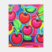 Pop Art Cherry Burst Fleece Deken (Voorkant)