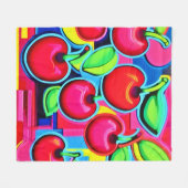 Pop Art Cherry Burst Fleece Deken (Voorkant (Horizontaal))