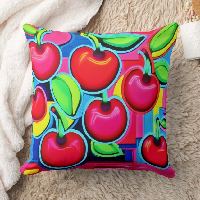Pop Art Cherry Burst Kussen (Deken)