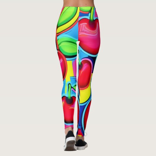 Pop Art Cherry Burst Leggings (Achterkant)