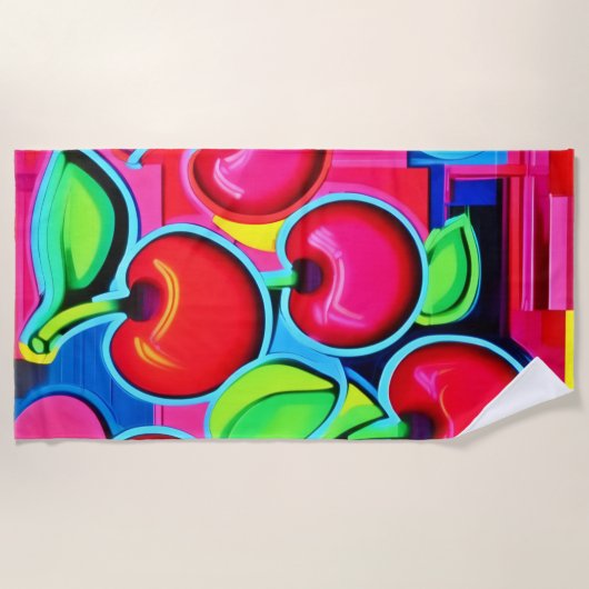 Pop Art Cherry Burst Strandlaken (Voorkant)