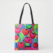 Pop Art Cherry Burst Tote Bag (Voorkant)