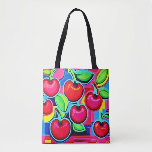 Pop Art Cherry Burst Tote Bag (Voorkant)