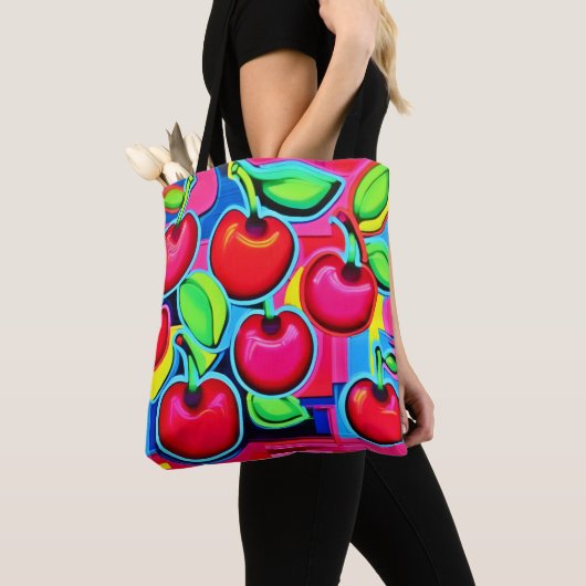 Pop Art Cherry Burst Tote Bag (Dichtbij)
