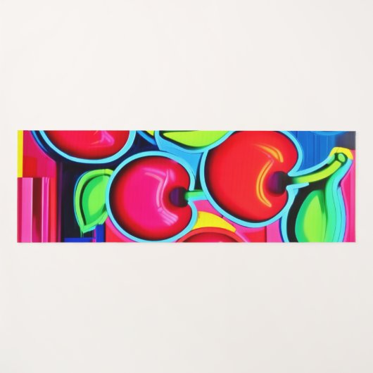 Pop Art Cherry Burst Yogamat (Voorkant (horizontaal))