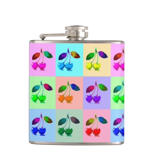 Pop Art Cherry Pattern Heupfles (Voorkant)