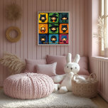 Pop Art Chibi Heksen Grid Schattigee Halloween Wal Poster<br><div class="desc">Deze schattige pop kunst-geïnspireerde chibi heksen grid ontwerp vangt de speelse kant van Halloween. Met kleurrijke en charmante kleine heksen in een verscheidenheid aan kostuums, is deze leuke en feestelijke muurkunst perfect voor Halloween-liefhebbers en liefhebbers van een schattige, grillige inrichting. Ideaal voor kinderkamers, seizoensdecoratie of geschenken, het ontwerp is aanpasbaar...</div>
