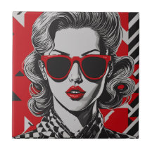 Pop art chic portret van een vrouw