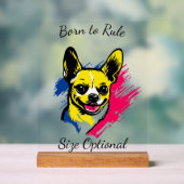  Pop Art Chihuahua Design Acryl Bord (Neutraal)