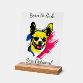  Pop Art Chihuahua Design Acryl Bord (Hoek)