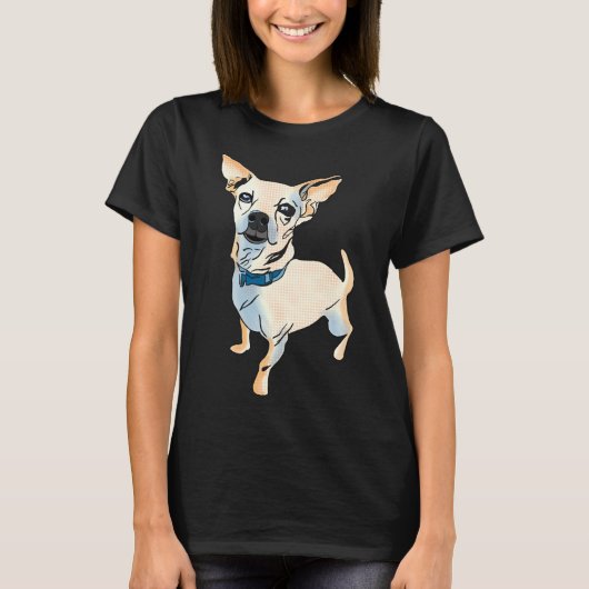 Pop Art Chihuahua Hondenras Grafisch alleen T-shirt (Voorkant)