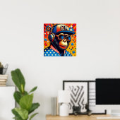 POP-ART CHIMP 6 POSTER (Thuiskantoor)