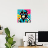 POP-ART CHIMPANSEE 4 POSTER (Thuiskantoor)