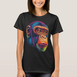 Pop Art Chimpansee Chimp Dierenaap Gezicht Ape Mo T-shirt