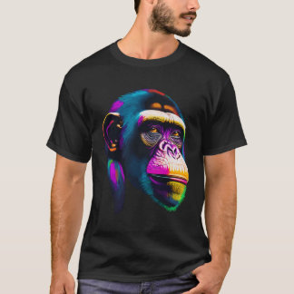 Pop Art Chimpansee Chimp Dierenaap Gezicht Ape Mo T-shirt