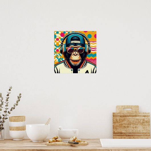 POP-ART CHIMPANSEE POSTER (Keuken)