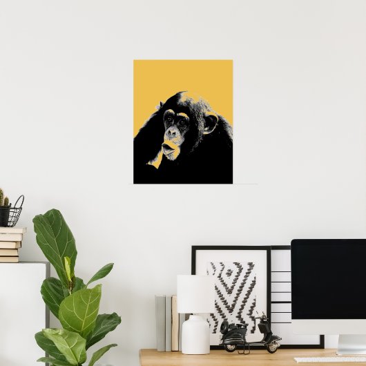 Pop Art Chimpansee Poster (Thuiskantoor)
