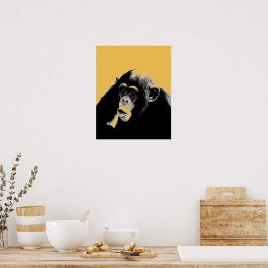 Pop Art Chimpansee Poster (Keuken)