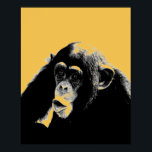Pop Art Chimpansee Poster<br><div class="desc">Digital Computer Animal Art - College Pop Art - Wild Animal Computer Afbeeldingen</div>