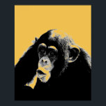 Pop Art Chimpansee Poster<br><div class="desc">Digital Computer Animal Art - College Pop Art - Wild Animal Computer Afbeeldingen</div>
