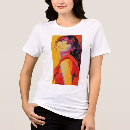 Pop Art Chique Meisje Tri-Blend Shirt (Voorkant)