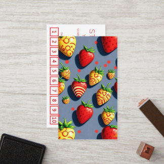 Pop Art Chocolade Aardbeien loyaliteitskaart Klantenkaartje