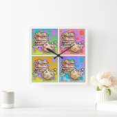 Pop Art Chocolate Chip COOKIES WALL CLOCK Vierkante Klok (Huis)