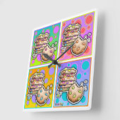 Pop Art Chocolate Chip COOKIES WALL CLOCK Vierkante Klok (Hoek)