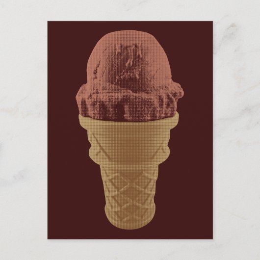 Pop Art Chocolate Ice Cream Cone Briefkaart (Voorkant)