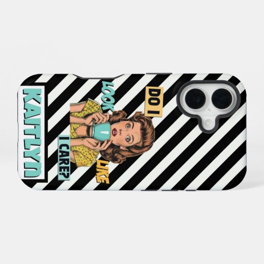 Pop Art Christmas Gift Exchange iPhone 16 Hoesje (Achterkant horizontaal)