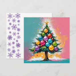 Pop Art Christmas Oversized Kleurrijke Ornamenten Feestdagenkaart