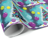 Pop Art Christmas Snoep als gekleurde Ornamenten Cadeaupapier (Rol Hoek)