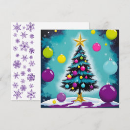 Pop Art Christmas Snoep als gekleurde Ornamenten Feestdagenkaart