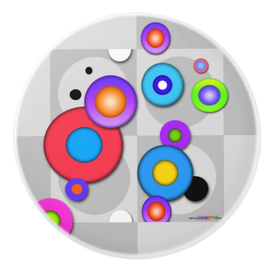 POP ART CIRCLES KERAMISCHE KNOP (Voorkant)