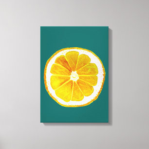 Pop art citrus citrus citroengeel canvas afdruk