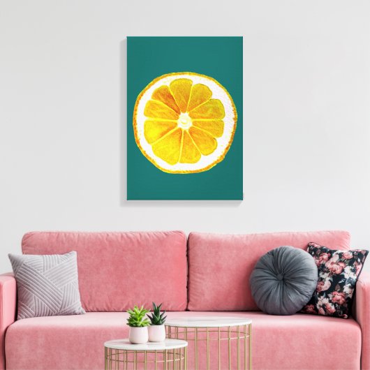 Pop art citrus citrus citroengeel canvas afdruk (Insitu (Woonkamer))