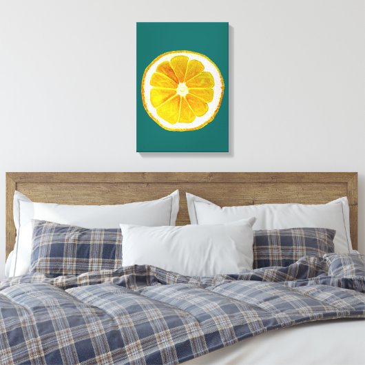 Pop art citrus citrus citroengeel canvas afdruk (Insitu (Slaapkamer))