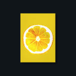 Pop art citrus citrus citroengeel canvas afdruk<br><div class="desc">Een schattig en kleurrijk levendig stuk van een origineel schilderij van kunstenaar Sacha Grossel. Deze citrusvruchten met grote pop-kunststijl zijn geel en zeer helder en kleurrijk tegen een aanpasbare canarische geel gekleurde achtergrond. Kronkelig en origineel.</div>