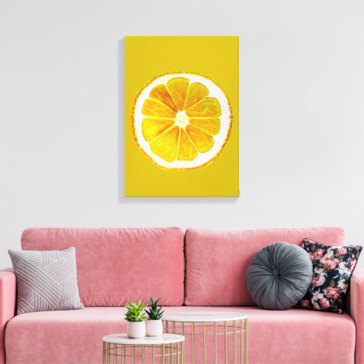 Pop art citrus citrus citroengeel canvas afdruk (Insitu (Woonkamer))