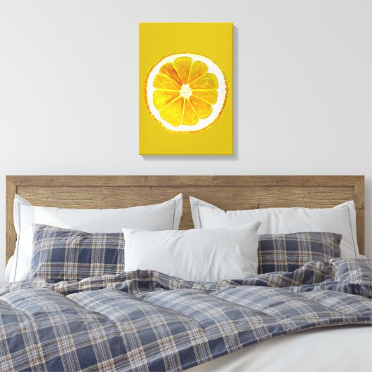 Pop art citrus citrus citroengeel canvas afdruk (Insitu (Slaapkamer))