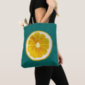 Pop art citrus gele citroenvrucht origineel tote bag (Dichtbij)