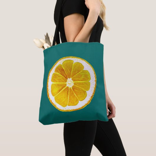 Pop art citrus gele citroenvrucht origineel tote bag (Dichtbij)