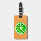 Pop art citrus limoen fruit originele aquarel bagagelabel (Voorkant verticaal)