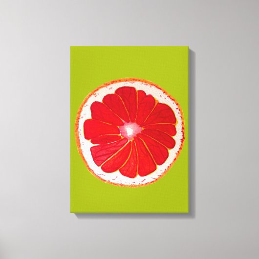 Pop art citrus roze grapefruit original canvas afdruk (Voorkant)