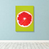 Pop art citrus roze grapefruit original canvas afdruk (Insitu (Houten vloer))