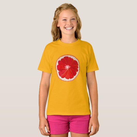 Pop art citrus roze grapefruit original t-shirt (Voorkant volledig)