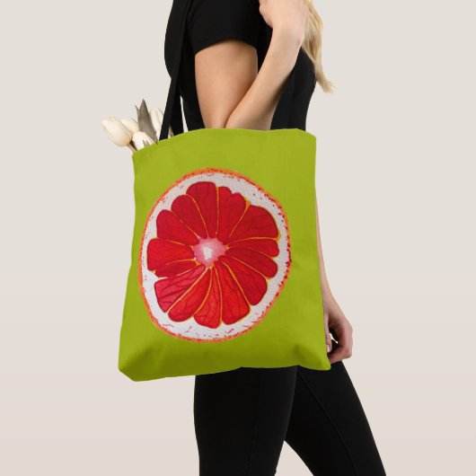 Pop art citrus roze grapefruit original tote bag (Dichtbij)