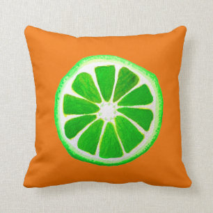 Pop art. citrusvruchten, originele waterverf kussen