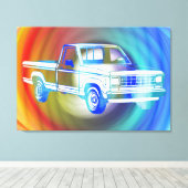 Pop Art Classic Car Canvas Afdruk (Insitu (Houten vloer))